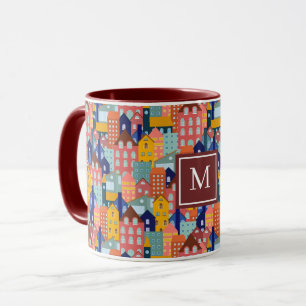 Taza Patrón de casas de ciudad de manzana de barrio