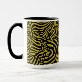 Taza Patrón de cebra negro y amarillo dorado