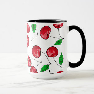 Taza Patrón de cerezas frescas