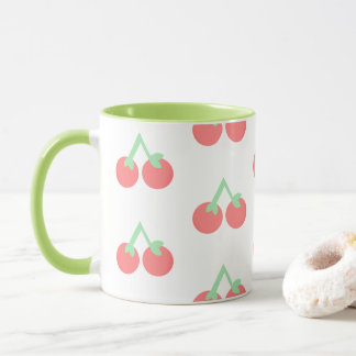 Taza Patrón de Cerezas Rosadas