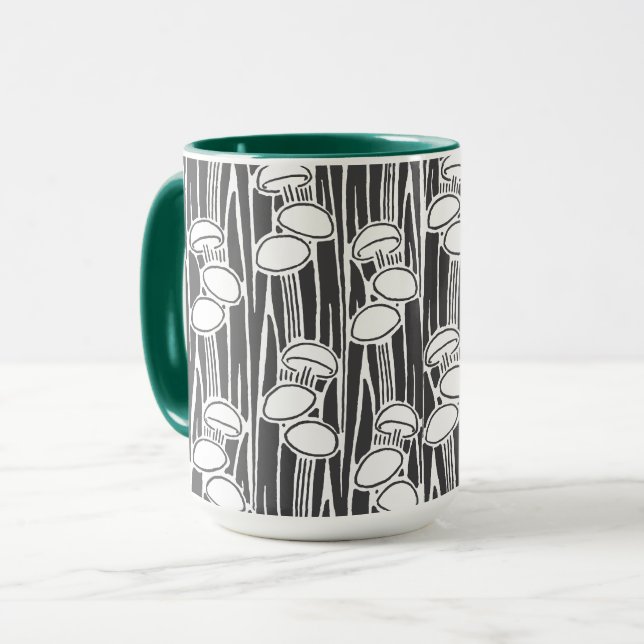 Taza Patrón de champiñones y hierba (Anverso izquierdo)