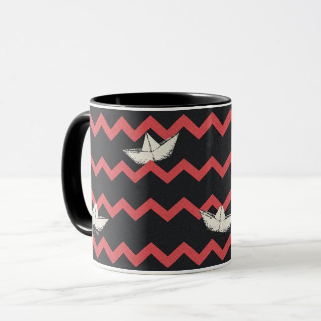 Taza Patrón de Chevron de SS Georgie Boat (Anverso izquierdo)