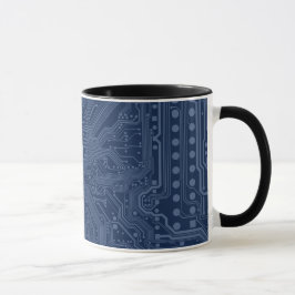 Taza Patrón de circuito de la tarjeta madre azul geek