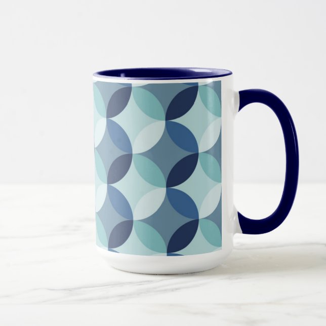 Taza Patrón de círculo azul (Derecha)