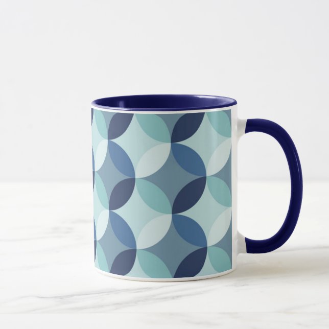Taza Patrón de círculo azul (Derecha)