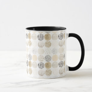 Taza Patrón de círculo neutro abstracto
