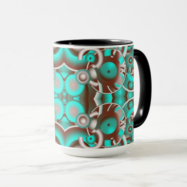 Taza Patrón de Círculos Concéntricos Celestes Circulare (Anverso derecho)