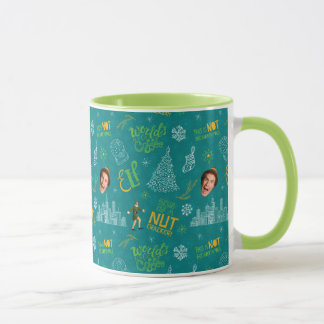 Taza Patrón de citas azul verdoso de Buddy el Elfo