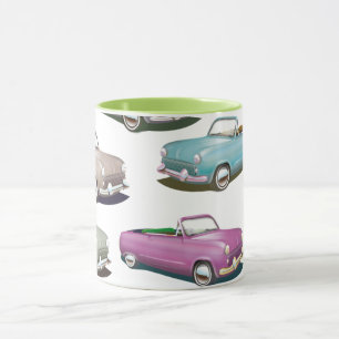 Taza Patrón de coches clásicos vintage lindos