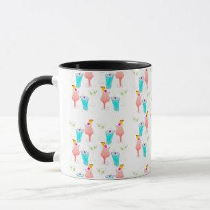 Taza Patrón de cóctel de margarita acuarela