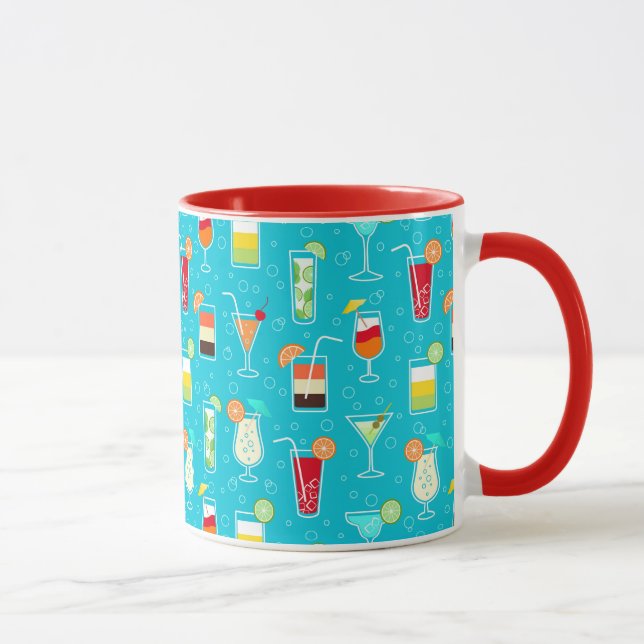 Taza Patrón de cóctel en el fondo Verde azulado (Derecha)