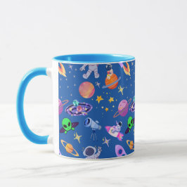 Taza Patrón de cohete planetario astronauta