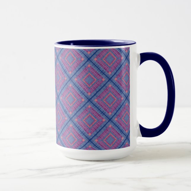 Taza Patrón de colcha de diamantes 1 (Derecha)