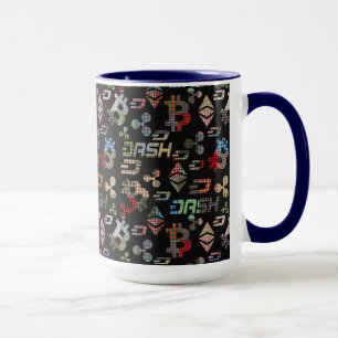Taza Patrón de color arcoiris de criptodivisa