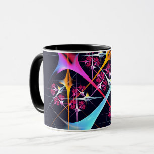 Taza Patrón de color de arte de color rosa floral moder