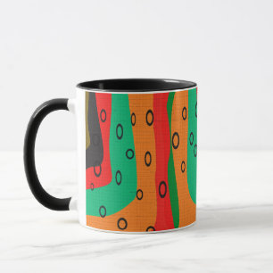 Taza Patrón de colores retro modernos abstractos sin fi