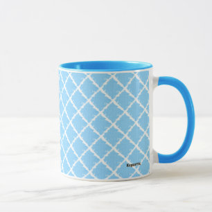 Taza Patrón de comprobación azul