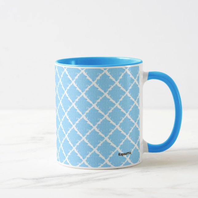Taza Patrón de comprobación azul (Derecha)