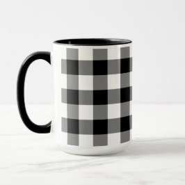 Taza Patrón de comprobación de búfalo blanco y negro