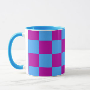 Taza Patrón de comprobación de color azul púrpura
