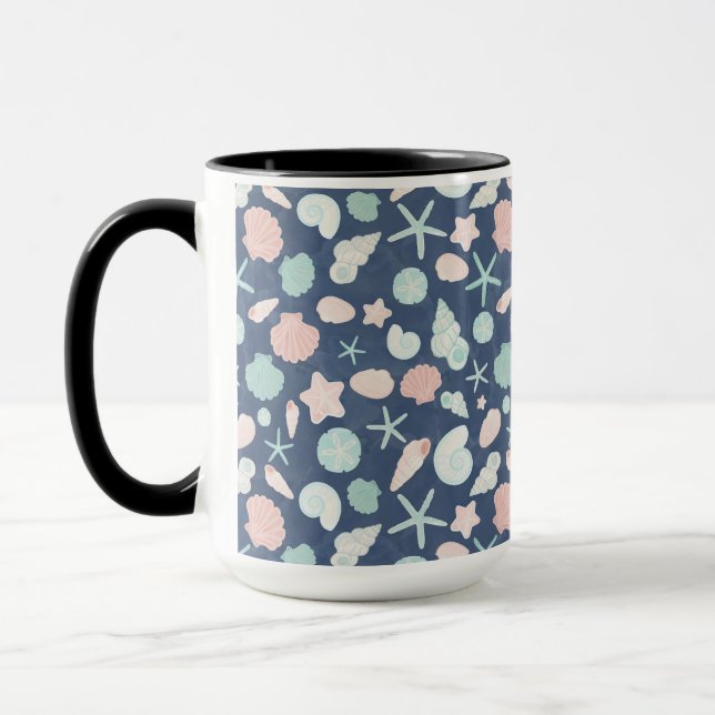 Taza patrón de conchas marinas (Izquierda)