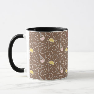 Taza Patrón de cono de helado en marrón