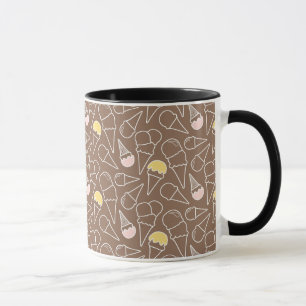 Taza Patrón de cono de helado en marrón