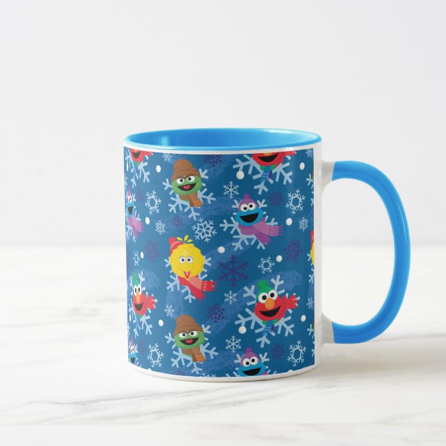 Taza Patrón de copo de nieve de Plaza Sésamo (Derecha)