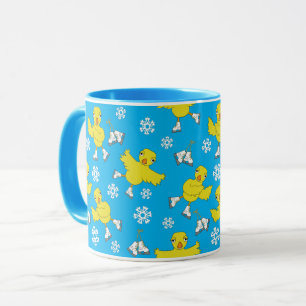Taza Patrón de copo de nieve de pollo de hielo