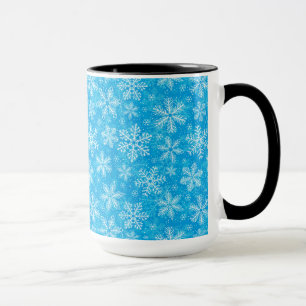 Taza Patrón de copos de nieve blancos