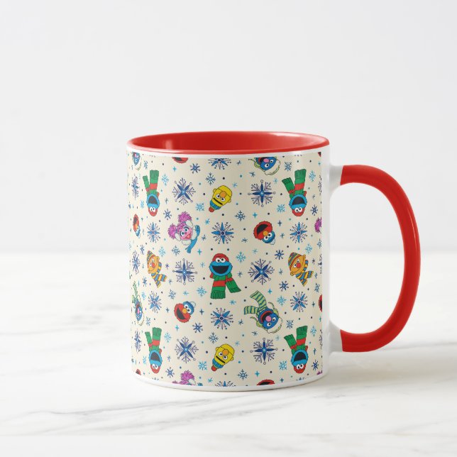 Taza Patrón de copos de nieve de Plaza Sésamo Navidades (Derecha)