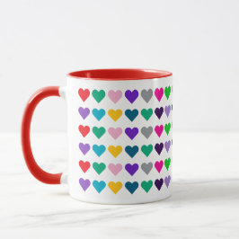 Taza Patrón de Corazón de Tarjetas Armoniosas Divertida