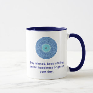 Taza Patrón de corazón del mal ocular azul de las buena