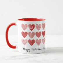 Patrón de corazón rojo dulce y lindo de San Valent