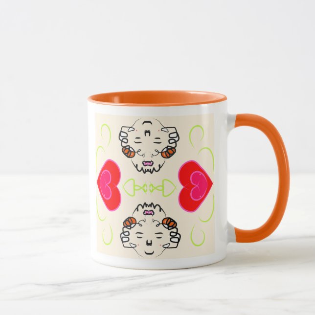 Taza Patrón de Corazones Lindos (Derecha)