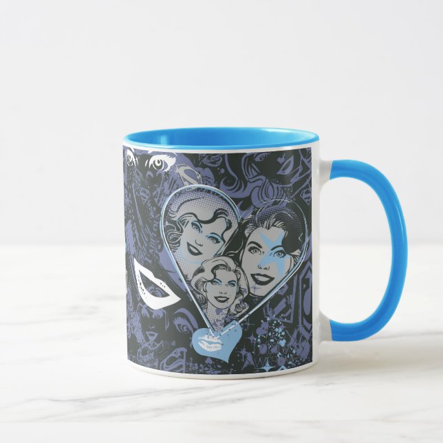 Taza Patrón de Corazones y Lips Supergirl (Derecha)