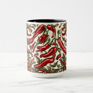 Taza Patrón de cosecha de pimientos de chile rojo