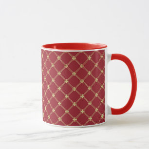 Taza Patrón de cruz de cruz roja y dorada Tudor