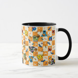 Taza Patrón de cuadros de Halloween de la calle Sesame