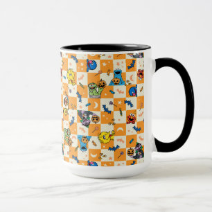 Taza Patrón de cuadros de Halloween de la calle Sesame