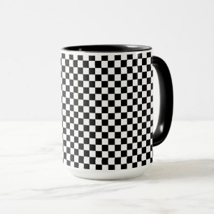 Taza Patrón de cuadros en blanco y negro