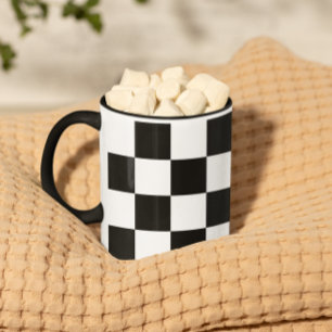 Taza Patrón de cuadros en blanco y negro