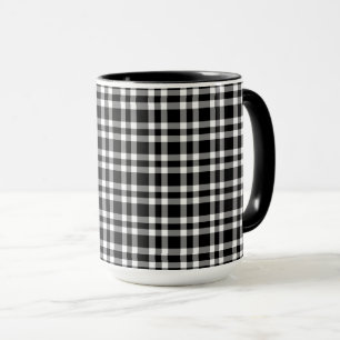 Taza Patrón de cuadros negros y blancos