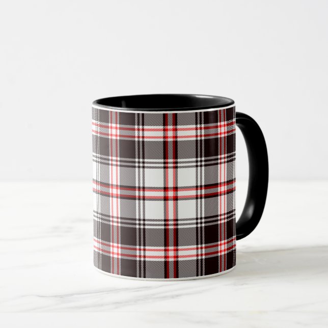 Taza Patrón de cuadros rojos y negros (Anverso derecho)