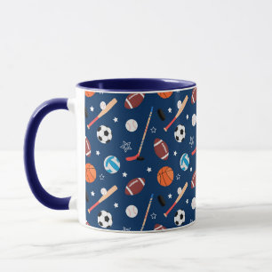 Taza Patrón de deportes de béisbol