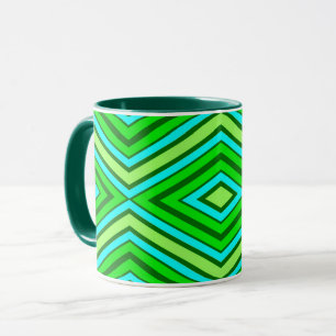 Taza Patrón de diamante de mediados del siglo Jade Gree