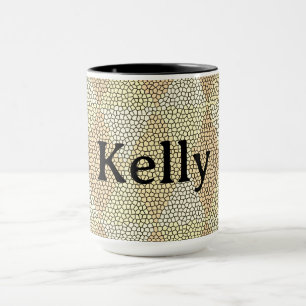 Taza Patrón de diamante de oro de vidrio emplomado