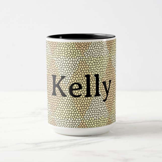 Taza Patrón de diamante de oro de vidrio emplomado (Centro)