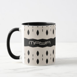 Taza Patrón de diamante grande personalizado en blanco 