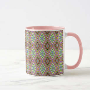 Taza Patrón de diamantes de varios colores de estilo ún